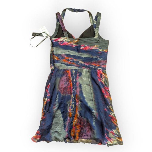 Andrew Marc Silk Mini Dress Cross Front Size 10 NWT - Picture 3 of 14